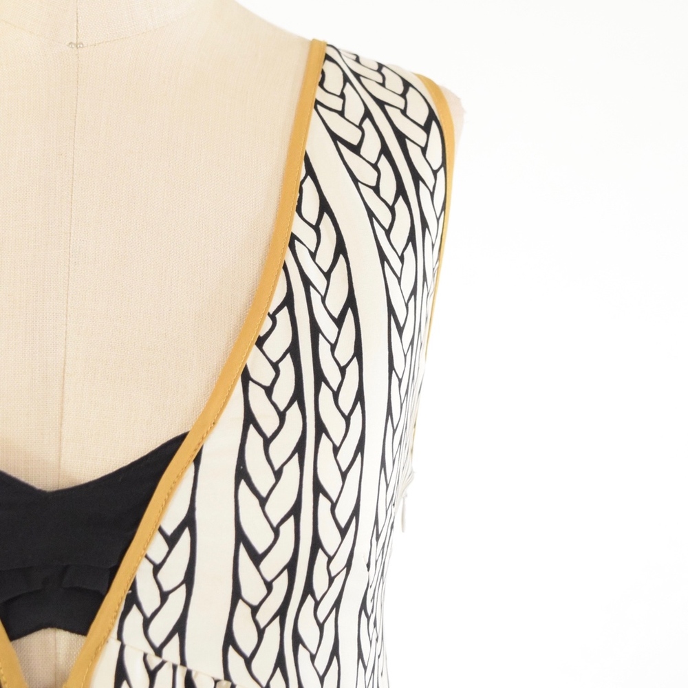 ❌SOLD❌Vena Cava Braided Print Silk Shift Dress - Picture 2 of 5